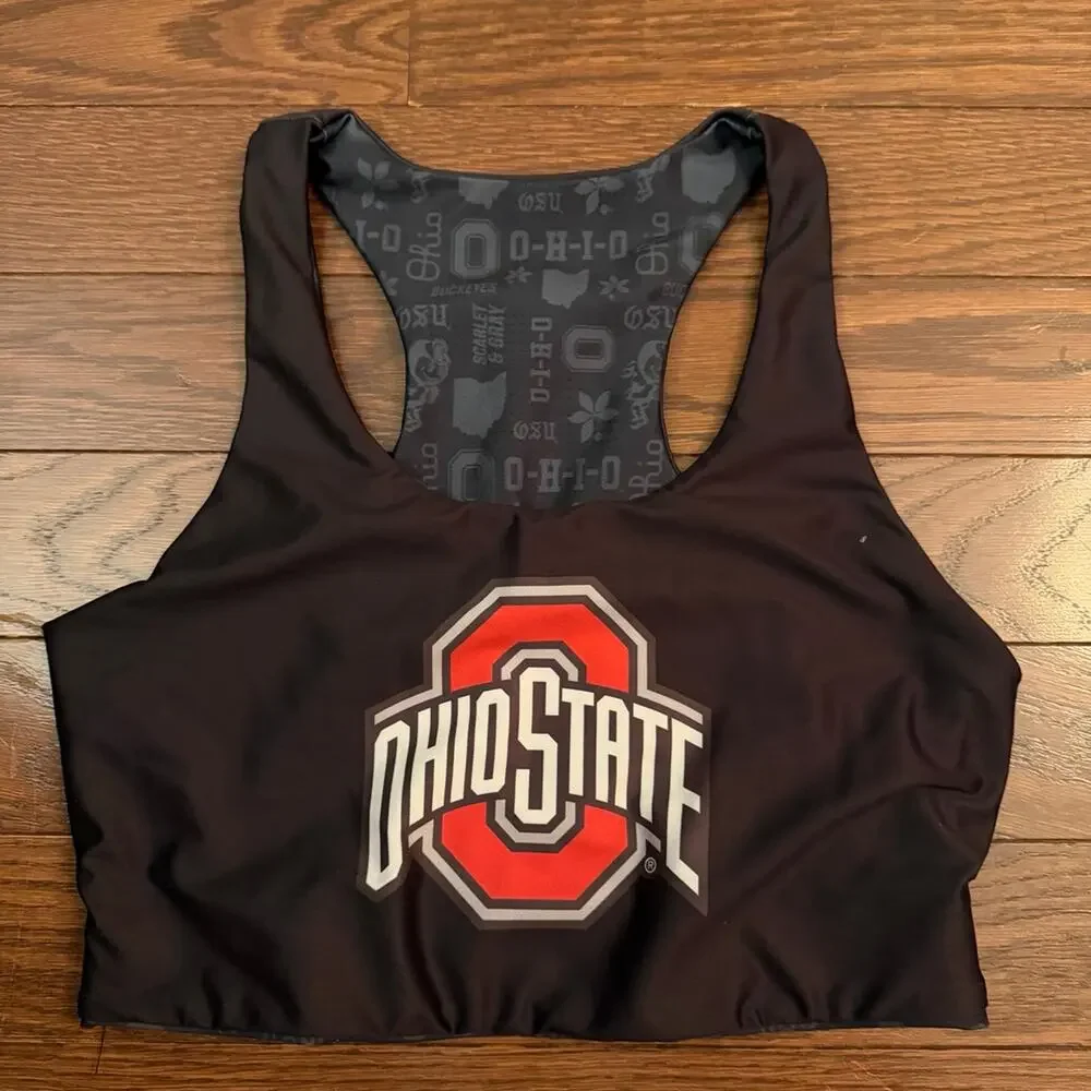 Ohio State Buckeyes Reversible Sports Bra Crop Top Size Large